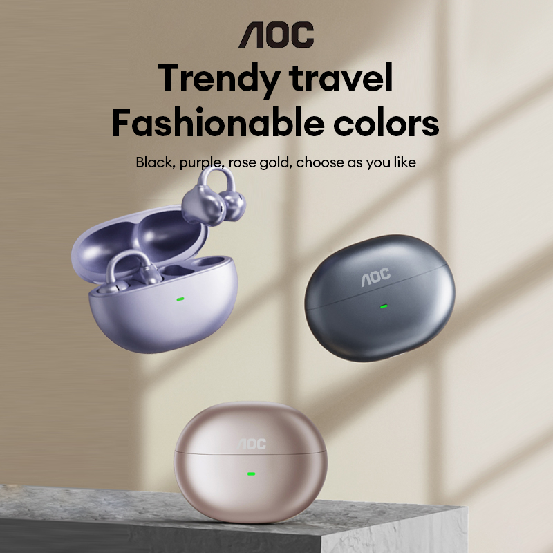 Earbuds Charging Case - AOC ACD2544 หูฟังบลูทูธไร้สายแบบหนีบหู หูฟังแบบเปิดหู เสียงสเตอริโอรอบทิศทาง ดีเลย์ต่ำ