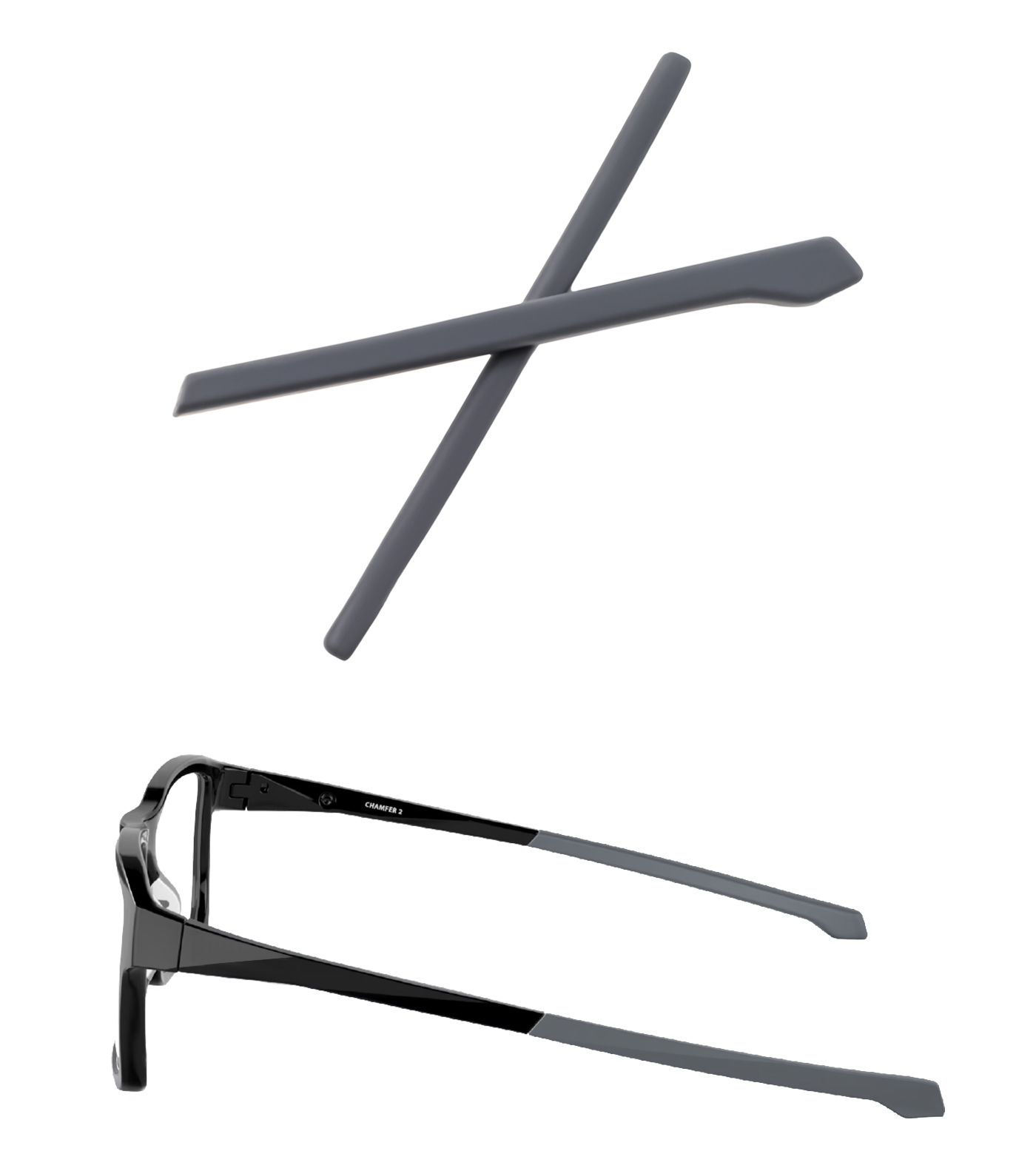 Silicone Ear Tip Replacement - แผ่นรองกันลื่นสำหรับขาแว่นตา รุ่น Oakley Chamfer OX8039 Asian
