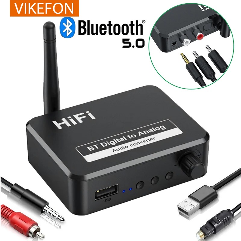 Bluetooth Adapter Receiver - VIKEFON Analog Audio DAC Converter อะแดปเตอร์ดิจิตอล