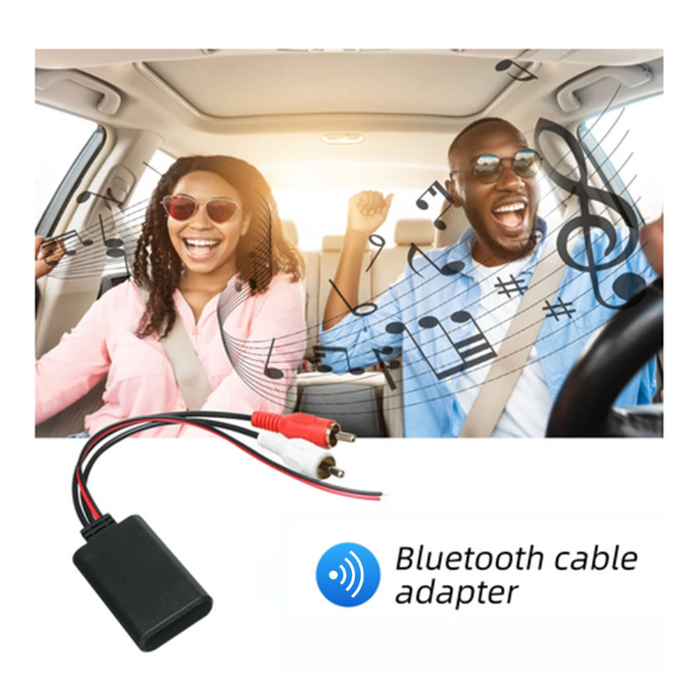 Bluetooth Adapter Receiver - โมดูลรับสัญญาณบลูทูธไร้สายในรถยนต์ อะแดปเตอร์ AUX เครื่องรับสัญญาณเสียงเพลงสเตอริโอสำหรับยานพาหนะที่มีอินเทอร์เฟซ 2RCA