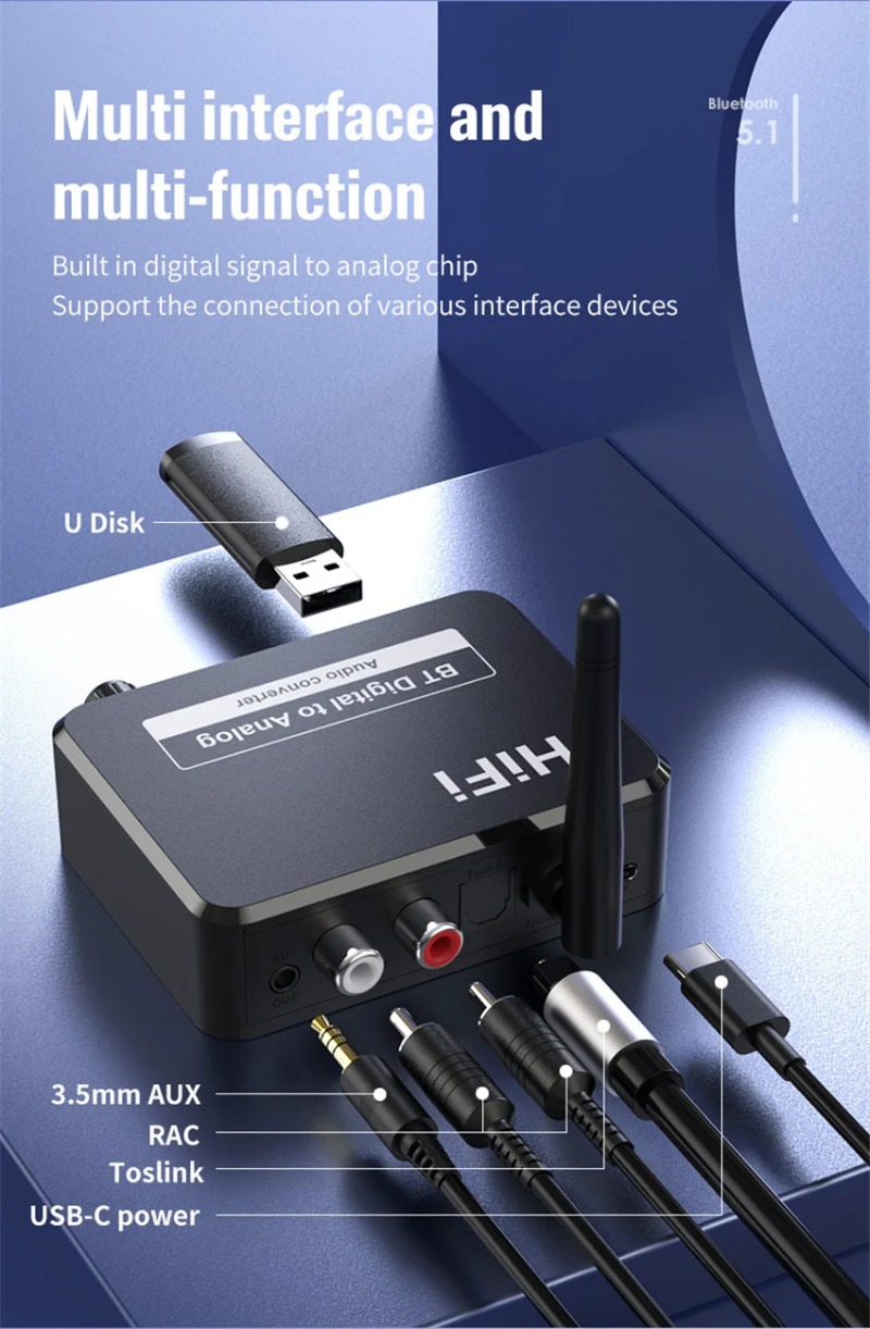VIKEFON Analog Audio DAC Conve - Bluetooth Adapter Receiver บทวิจารณ์และราคา