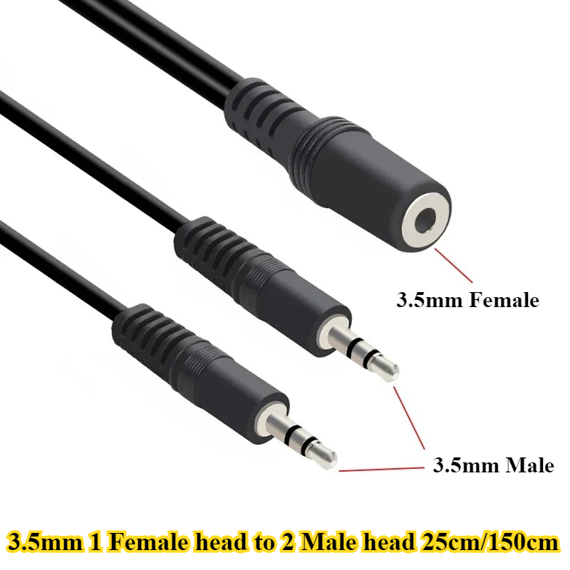 สายแยกเสียง 3.5 มม. 1 ต่อ 2 จำ - Earphone Splitter Jack บทวิจารณ์และราคา