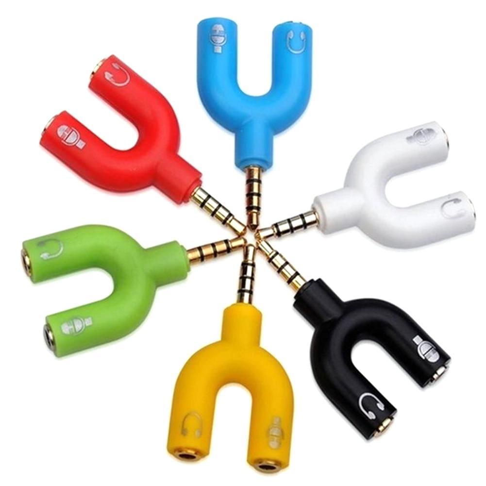 1PC Dual 3.5 มม.U ประเภทอะแดปเ - Earphone Splitter Jack บทวิจารณ์และราคา