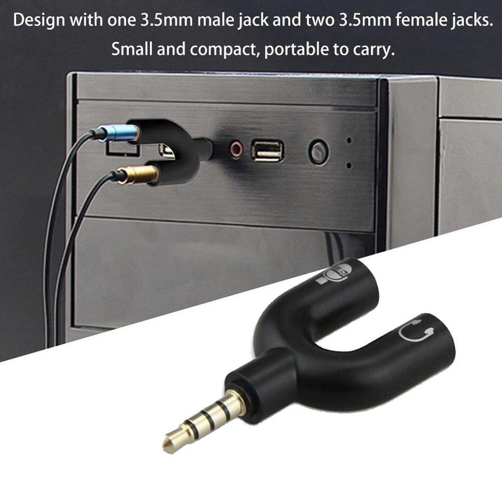 1PC Dual 3.5 มม.U ประเภทอะแดปเ - Earphone Splitter Jack บทวิจารณ์และราคา